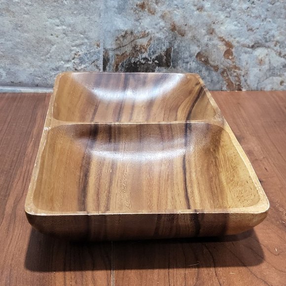 Divided Bowl Wood Handcrafted in Philippines for Beekman Home - Picture 6 of 13